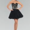 Short Strapless Dress With Lace Bodice By Elizabeth K GS1110