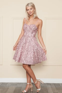 Short Strapless Sequin Corset Dress By Poly USA 8974 -Dresses Shop short strapless sequin corset dress by poly usa 8974 short cocktail dresses poly usa xs rose 663613