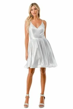 Short Strappy Back V-Neck Dress By Coya S2750Y -Dresses Shop short strappy back v neck dress by coya s2750y short cocktail dresses coya collection xs silver 187806