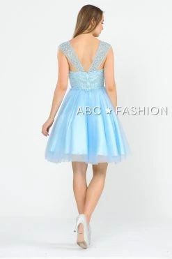 Short Tulle Dress With Embellished Bodice By Poly USA 8284 -Dresses Shop short tulle dress with embellished bodice by poly usa 8284 short cocktail dresses poly usa 650588