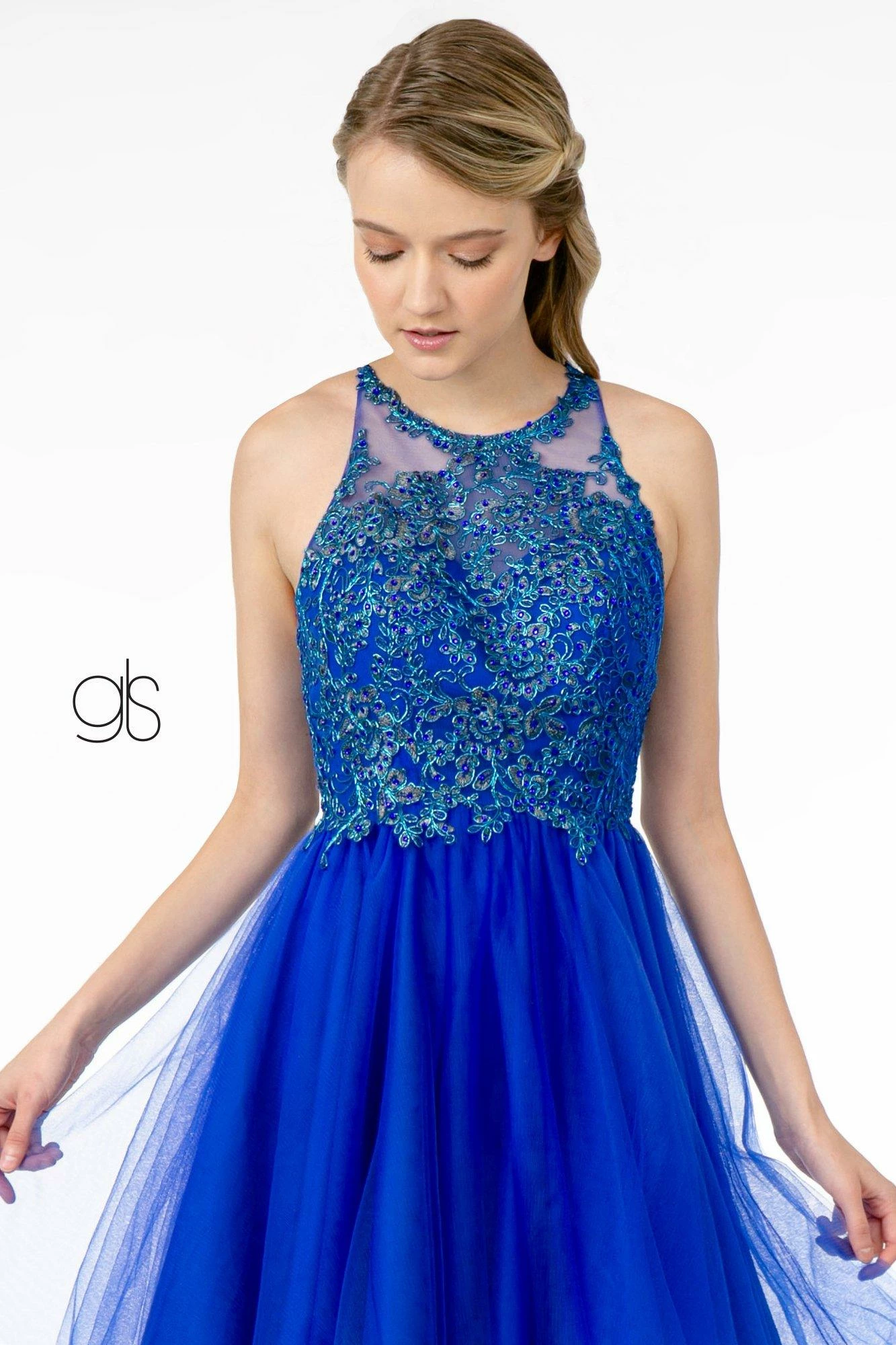 Short Tulle Dress With Embroidered Bodice By Elizabeth K GS2809 13 Short Tulle Dress With Embroidered Bodice By Elizabeth K GS2809 - Image 11