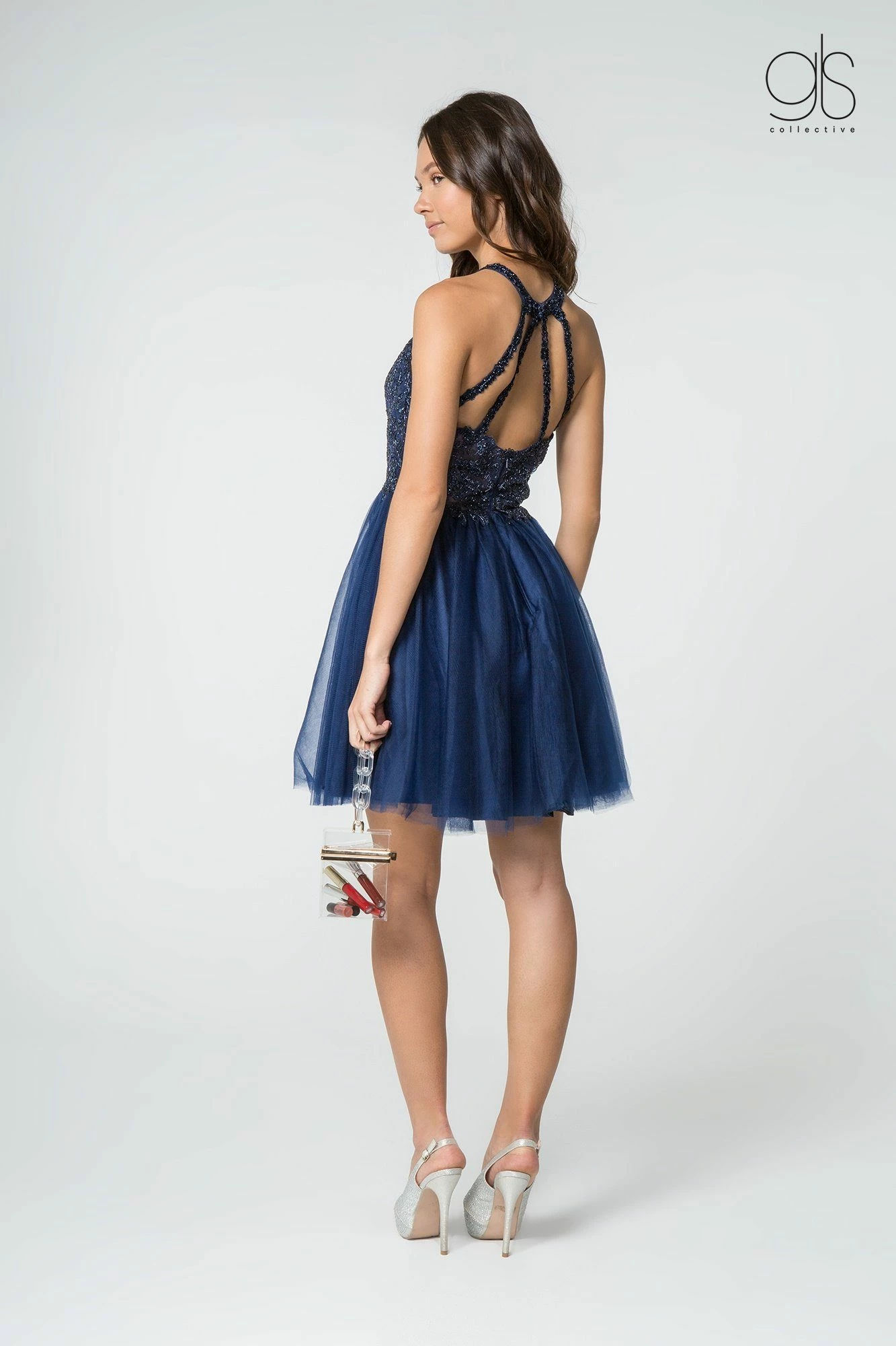 Short Tulle Dress With Embroidered Bodice By Elizabeth K GS2809 4 Short Tulle Dress With Embroidered Bodice By Elizabeth K GS2809 - Image 2