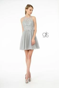 Short Tulle Dress With Embroidered Bodice By Elizabeth K GS2809 23 Short Tulle Dress With Embroidered Bodice By Elizabeth K GS2809 -Dresses Shop short tulle dress with embroidered bodice by elizabeth k gs2809 short cocktail dresses elizabeth k xs silver 512807