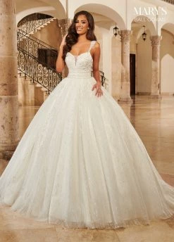 Sleeveless Glitter Wedding Ball Gown By Mary's Bridal MB6100