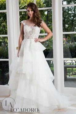 Sleeveless Layered A-Line Bridal Gown By Mary's Bridal M603