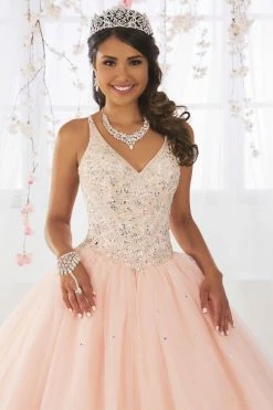 Sleeveless V-Neck Quinceanera Dress By Fiesta Gowns 56371 -Dresses Shop sleeveless v neck quinceanera dress by fiesta gowns 56371 size 12 22 quinceanera dresses house of wu fiesta gowns 138096