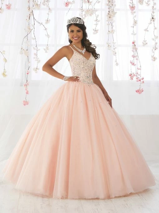Sleeveless V-Neck Quinceanera Dress By Fiesta Gowns 56371 -Dresses Shop sleeveless v neck quinceanera dress by fiesta gowns 56371 size 12 22 quinceanera dresses house of wu fiesta gowns 852689