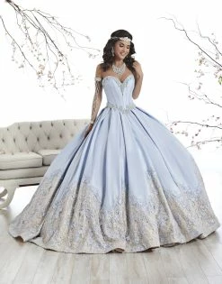 Strapless A-line Satin Quinceanera Dress By House Of Wu 26874