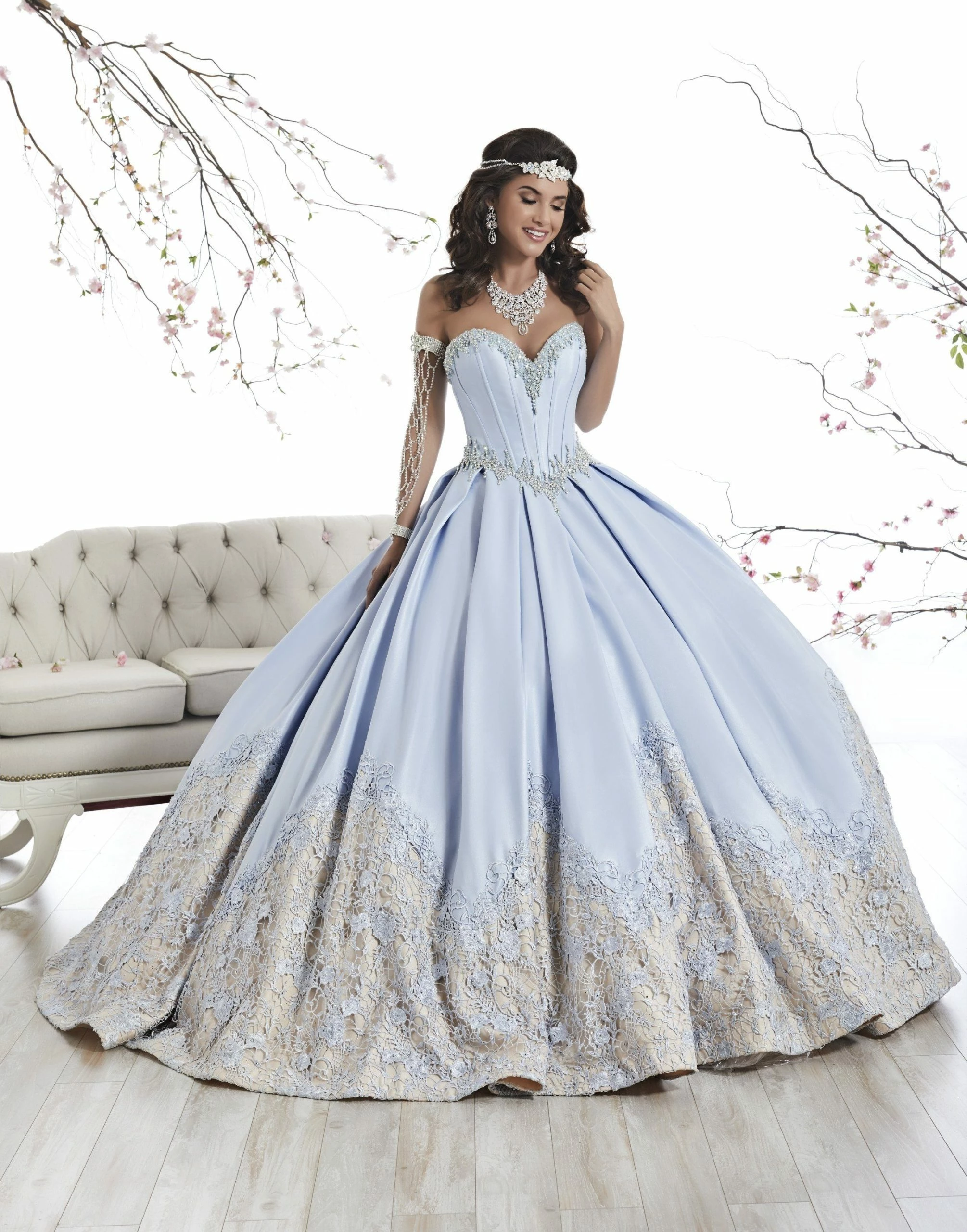 Strapless A-line Satin Quinceanera Dress By House Of Wu 26874 3 Strapless A-line Satin Quinceanera Dress By House Of Wu 26874