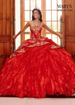 Strapless Charro Quinceanera Dress By Alta Couture MQ3049 -Dresses Shop strapless charro quinceanera dress by alta couture mq3049 quinceanera dresses marys bridal 0 red 368654