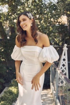 Strapless Puff Sleeve Mermaid Bridal Dress By Nox Anabel JE966 -Dresses Shop strapless puff sleeve mermaid bridal dress by nox anabel je966 long formal dresses nox anabel 242834