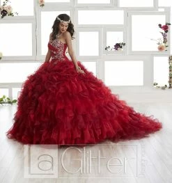 Strapless Ruffled Dress By House Of Wu LA Glitter 24011