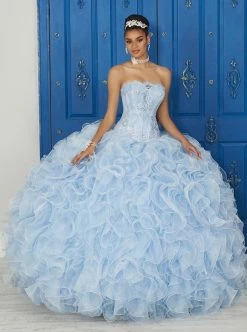 Strapless Ruffled Dress By House Of Wu LA Glitter 24034