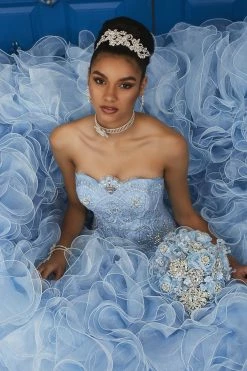 Strapless Ruffled Dress By House Of Wu LA Glitter 24034 -Dresses Shop strapless ruffled dress by house of wu la glitter 24034 quinceanera dresses la glitter by house of wu 371565