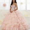 Strapless Ruffled Quinceanera Dress By Fiesta Gowns 56353 (Size 14 - 26) -Dresses Shop strapless ruffled quinceanera dress by fiesta gowns 56353 size 14 26 quinceanera dresses house of wu fiesta gowns 14 blush pink 837099