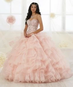Strapless Ruffled Quinceanera Dress By Fiesta Gowns 56353 (Size 14 - 26)