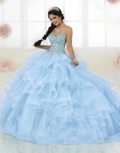 Strapless Ruffled Quinceanera Dress By Fiesta Gowns 56353 (Size 14 - 26) 26 Strapless Ruffled Quinceanera Dress By Fiesta Gowns 56353 (Size 14 - 26) -Dresses Shop strapless ruffled quinceanera dress by fiesta gowns 56353 size 14 26 quinceanera dresses house of wu fiesta gowns 14 sky blue 302038