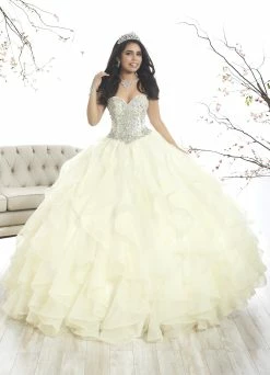 Strapless Ruffled Quinceanera Dress By House Of Wu 26870