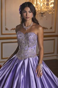 Strapless Satin Quinceanera Dress By Fiesta Gowns 56376 -Dresses Shop strapless satin quinceanera dress by fiesta gowns 56376 quinceanera dresses house of wu fiesta gowns 0 lilac 112282
