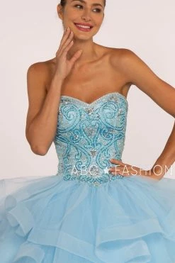 Strapless Sweetheart Ball Gown With Ruffled Skirt By Elizabeth K GL2515 -Dresses Shop strapless sweetheart ball gown with ruffled skirt by elizabeth k gl2515 quinceanera dresses elizabeth k 277116