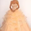 Strapless Sweetheart Ball Gown With Ruffled Skirt By Elizabeth K GL2515 -Dresses Shop strapless sweetheart ball gown with ruffled skirt by elizabeth k gl2515 quinceanera dresses elizabeth k xs peach 168141