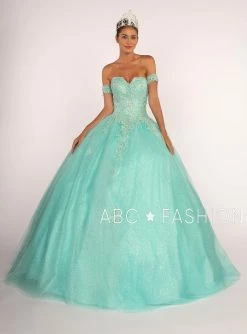 Strapless Sweetheart Glitter Ball Gown By Elizabeth K GL2604