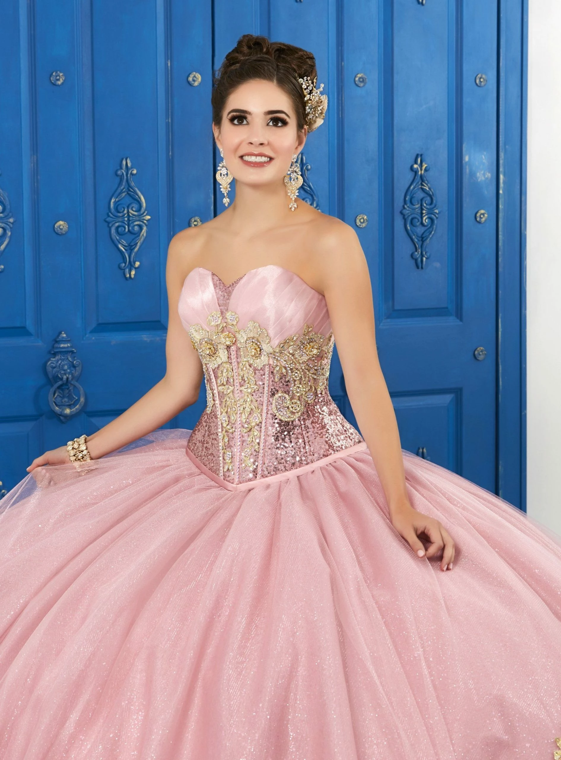 Strapless Sweetheart Glitter Dress By House Of Wu LA Glitter 24045 5 Strapless Sweetheart Glitter Dress By House Of Wu LA Glitter 24045 - Image 3