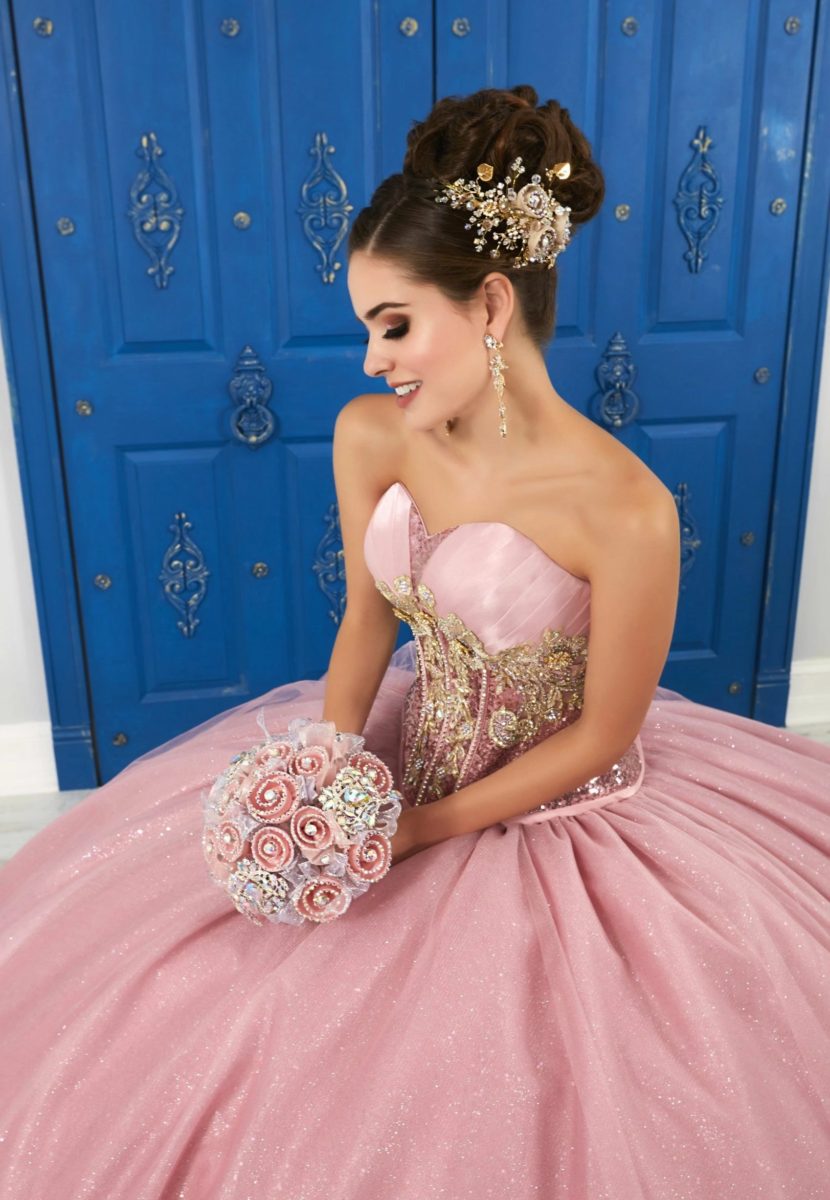 Strapless Sweetheart Glitter Dress By House Of Wu LA Glitter 24045 6 Strapless Sweetheart Glitter Dress By House Of Wu LA Glitter 24045 - Image 4