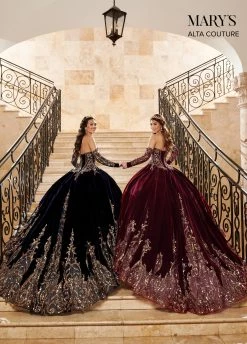 Strapless Velvet Quinceanera Dress By Alta Couture MQ3051