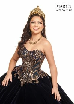 Strapless Velvet Quinceanera Dress By Alta Couture MQ3051 -Dresses Shop strapless velvet quinceanera dress by alta couture mq3051 quinceanera dresses marys bridal 497241