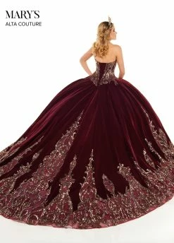 Strapless Velvet Quinceanera Dress By Alta Couture MQ3051 -Dresses Shop strapless velvet quinceanera dress by alta couture mq3051 quinceanera dresses marys bridal 973452