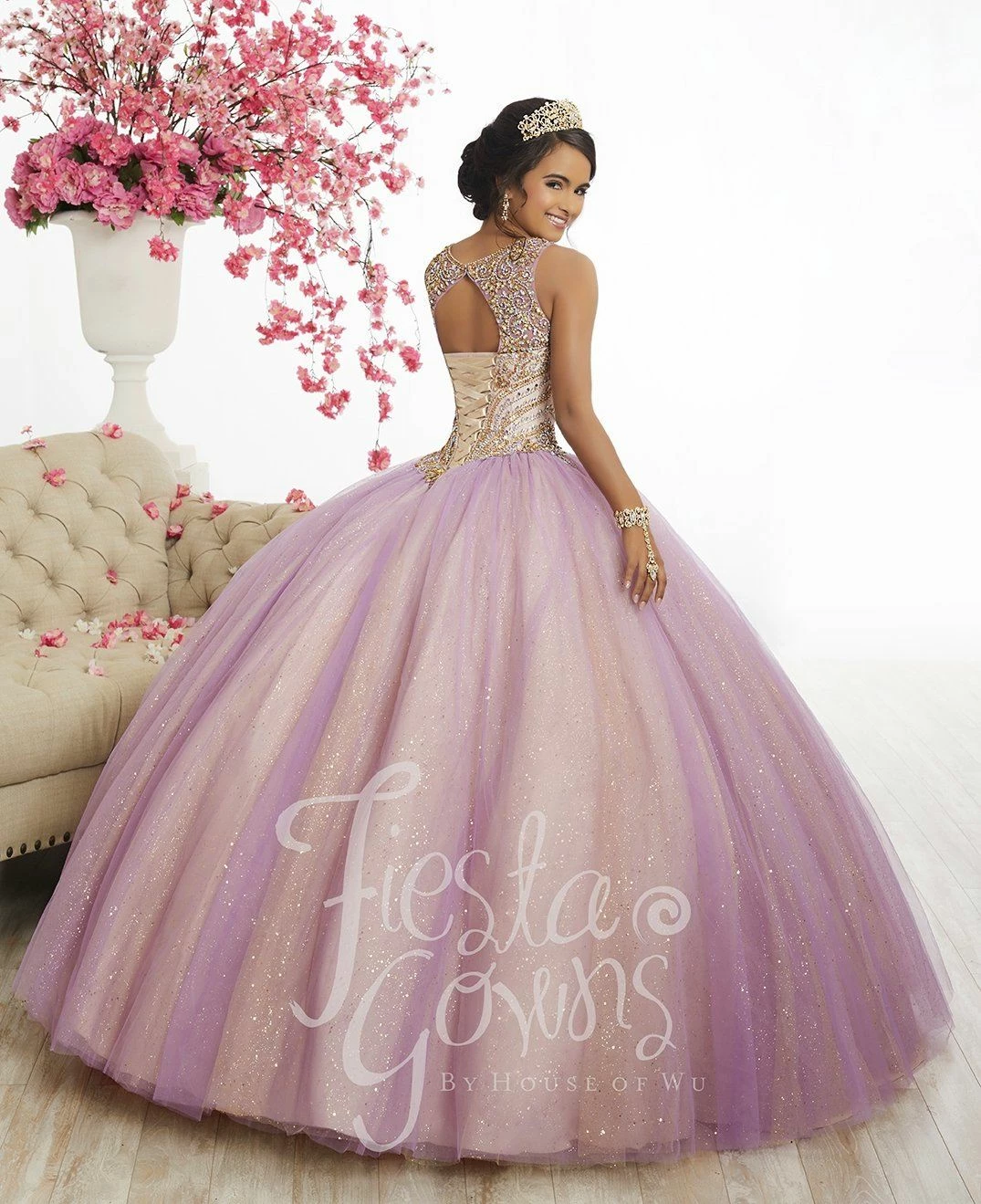 Two-Tone Tulle Quinceanera Dress By Fiesta Gowns 56344 4 Two-Tone Tulle Quinceanera Dress By Fiesta Gowns 56344 - Image 2